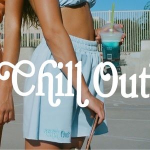 Mayfair Group Chill Out Cutoff Sweat Shorts {Light Blue} OS